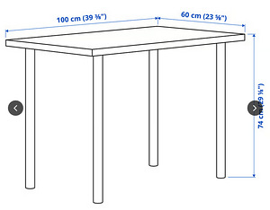IKEA LINNMON / ADILS стол 60x100 – 3 шт (3 фото из 3)
