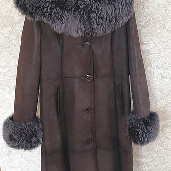 Кожаное пальто M/L