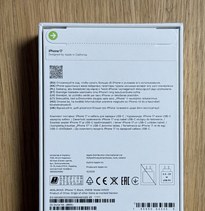 Новинка! Apple iPhone 17 Black 256GB в запечатанной упаковке (3 фото из 3)