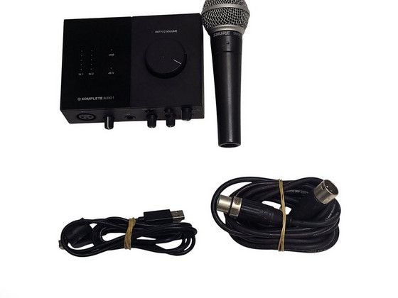 Helikaart Komplete Audio 1 + kaablid + mikrofoon