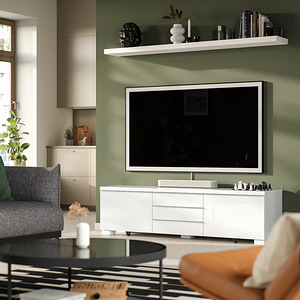 IKEA Besta Burs ТВ-тумба белый глянцевый 180 x 41 x 49см НОВАЯ! (3 фото из 7)