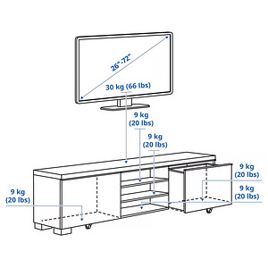 IKEA Besta Burs ТВ-тумба белый глянцевый 180 x 41 x 49см НОВАЯ! (7 фото из 7)