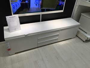 IKEA Besta Burs ТВ-тумба белый глянцевый 180 x 41 x 49см НОВАЯ! (1 фото из 7)