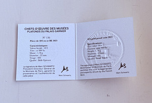 France Ceilings of the Palais Garnier 50€ 1/4oz Gold Coin (7 foto / 7)
