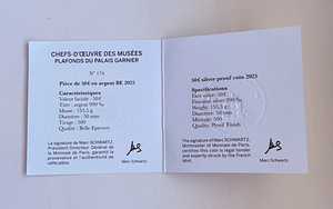 France Ceilings of the Palais Garnier 50€ 5oz Silver Coin (8 foto / 8)