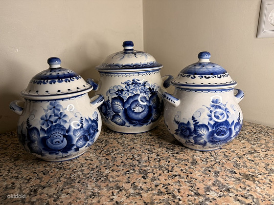 Керамические ёмкости для хранения, 3 шт