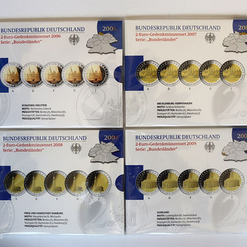Германия 2 евро Proof ADFGJ 2006-2022