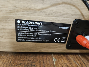 Blaupunkt VT100BK - вертикальный виниловый проигрыватель с BT (3 фото из 5)