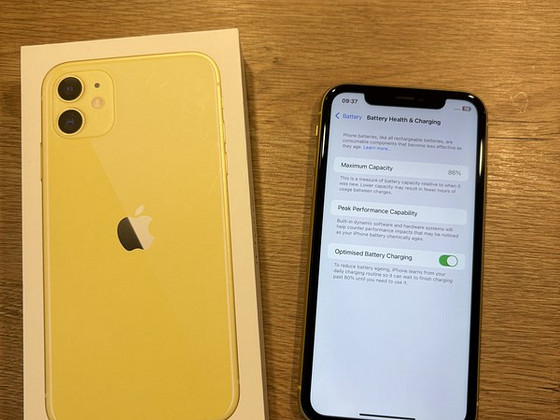 iPhone 11, Yellow, 64GB, Battery 86%