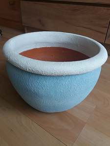 Uus keraamiline pott kaunis taevasinises värvitoonis 25x30 cm (1 foto / 10)