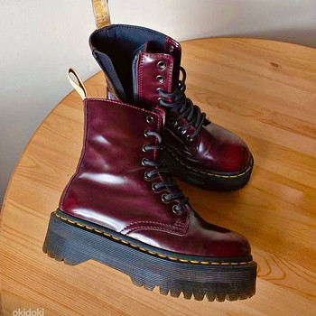 Dr. Martens Cherry Red Platform Boots