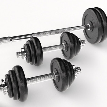 Komplekt: hantlid + kang + kettad (40 kg)