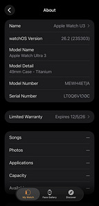 Apple Watch Ultra 3 49mm Natural Ti AB Ocean Band, как новый (6 фото из 9)