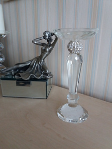 Uus ilus kristallist küünlajalg. Kõrgus 20 cm. (3 foto / 10)