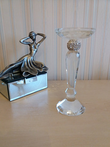 Uus ilus kristallist küünlajalg. Kõrgus 20 cm. (6 foto / 10)