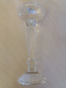 Uus ilus kristallist küünlajalg. Kõrgus 20 cm. (4 foto / 10)