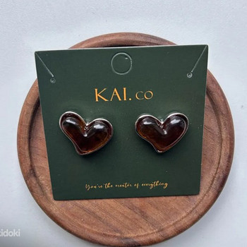 Серьги «Сердце из балтийского янтаря»