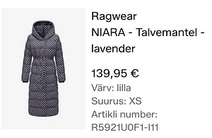 Ragwear NIARA - зимнее пальто - лаванда - XS (4 фото из 4)