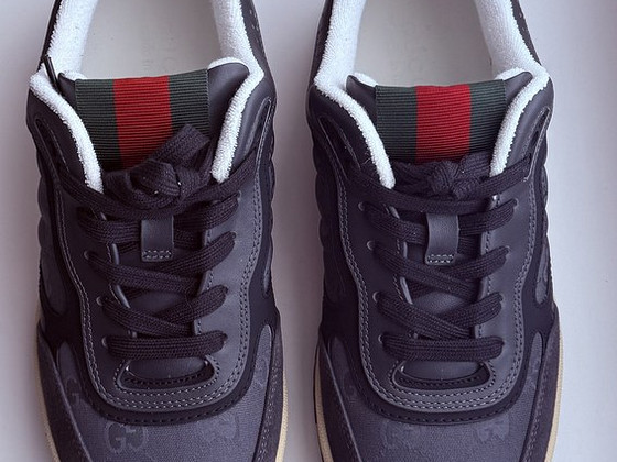 Gucci Mens Re-Web Monogram Sneakers , Gray