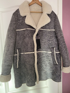 Zara uus lambanahkne mantel, XL, kunstnahk, pehme ja kerge (1 foto / 6)