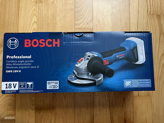 Аккумуляторная угловая шлифовальная машина Bosch GWS, 18V-8