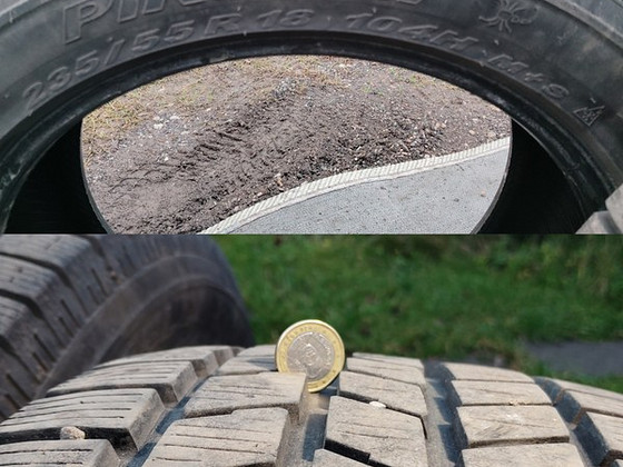 Pirelli rehvid 235/55/R18 aastaringsed, 7-8mm, 2 rehvi