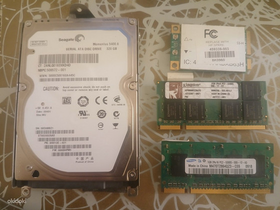 RAM, DDR 320 gb, wi-fi modem.