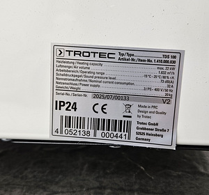 Строительный обогреватель TROTEC TDS 100 22kW (4 фото из 5)
