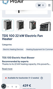 Строительный обогреватель TROTEC TDS 100 22kW (5 фото из 5)
