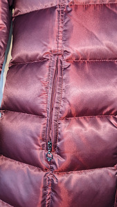 Burgundy Long Down Coat with Fur (4 foto / 5)