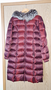 Burgundy Long Down Coat with Fur (2 foto / 5)