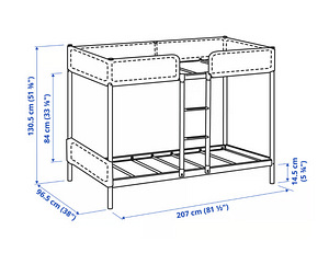 Двухъярусная кровать IKEA (TUFFING, металлический каркас) (3 фото из 3)