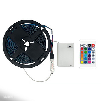 LED Riba 0.5m patarei toitel 30LEDs/m IP65 5V RGB värvid