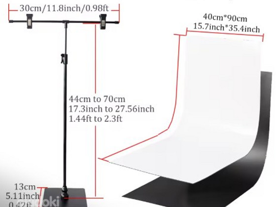 Annan rendile T-kujuline taustatoe 30 cm koos 40 cm