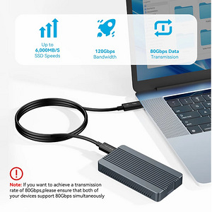 Acasis 80Gbps Thunderbolt 5 Cable with up to 120Gbps (7 foto / 9)