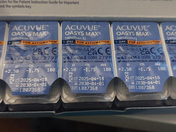 Acuvue Oasys MAX 1-day (BC 8,5/ DIA 14,3) 30 шт 2 силы