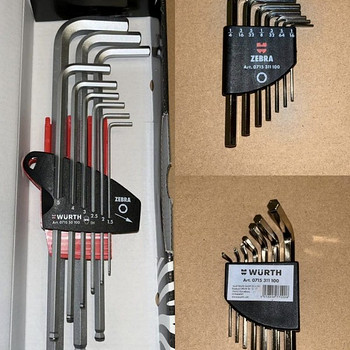 Наборы шестигранных ключей WÜRTH, длинные и короткие, новые