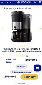 Philips All-in-1 Brew, sisseehitatud veski, 1,25 L (2 foto / 2)