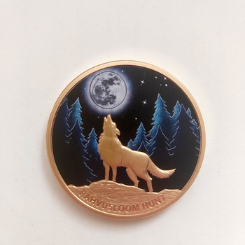 Värviline kullatud medal "Hunt"