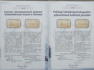 Pekingi olümpiamängudele pühendatud kullatud plaadike (3 foto / 3)