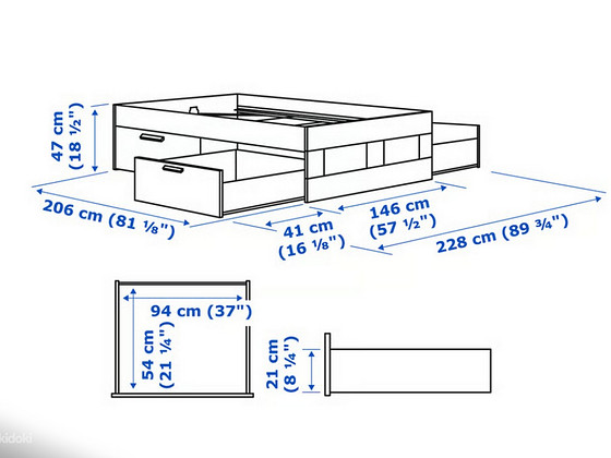 Продам кровать IKEA BRIMNES 140x200 с матрасом