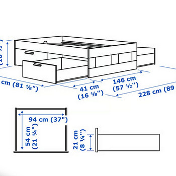 Müüa voodi IKEA BRIMNES 140x200 koos madratsiga