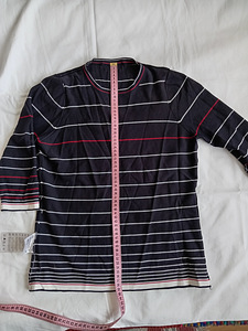Lady M Striped Longsleeve XL / Marine Breton Top with Red De (3 foto / 9)