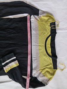 Mosaic Colour-Block Striped Sweater L / Lime & Black Knit Ju (4 foto / 10)