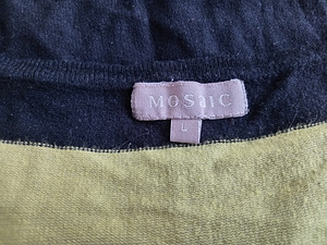 Mosaic Colour-Block Striped Sweater L / Lime & Black Knit Ju (7 foto / 10)