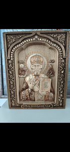 Икона Николай Чудотворец из дуба (1 фото из 8)