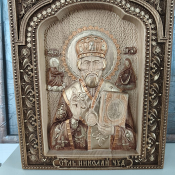 Икона Николай Чудотворец из дуба