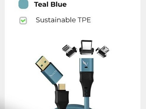Volta Max 240W TPE All-IN-1 Universal Magnetic Cable , Blue