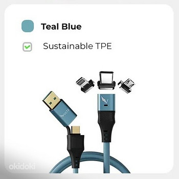 Volta Max 240W TPE All-IN-1 Universal Magnetic Cable , Blue