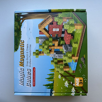 Magneetilised lego kuubikud "Minecraft kivimaja"